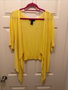 Lane Bryant Yellow Open-Front Draped Cardigan